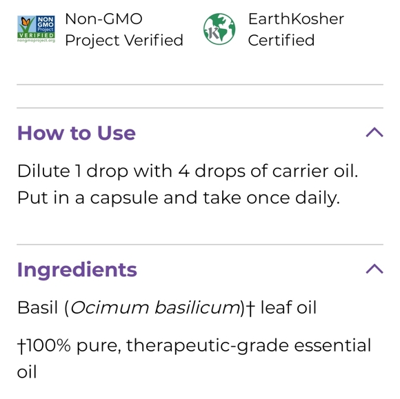 #5004 🆕️Basil Vitality Young Living EO *5ml - Picture 5 of 7